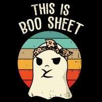 This Is Boo Sheet Ghost Retro Ghost Halloween Leopard Women Poster