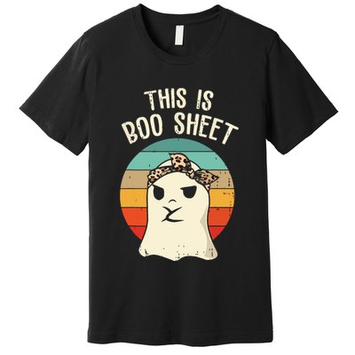 This Is Boo Sheet Ghost Retro Ghost Halloween Leopard Women Premium T-Shirt