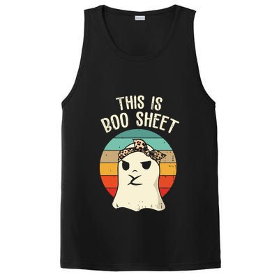 This Is Boo Sheet Ghost Retro Ghost Halloween Leopard Women PosiCharge Competitor Tank