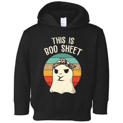 This Is Boo Sheet Ghost Retro Ghost Halloween Leopard Women Toddler Hoodie