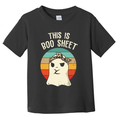 This Is Boo Sheet Ghost Retro Ghost Halloween Leopard Women Toddler T-Shirt