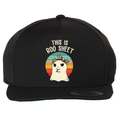 This Is Boo Sheet Ghost Retro Ghost Halloween Leopard Women Wool Snapback Cap