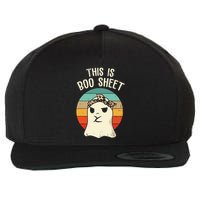 This Is Boo Sheet Ghost Retro Ghost Halloween Leopard Women Wool Snapback Cap