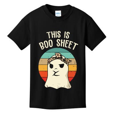 This Is Boo Sheet Ghost Retro Ghost Halloween Leopard Women Kids T-Shirt