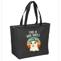 This Is Boo Sheet Ghost Retro Ghost Halloween Leopard Women Zip Tote Bag