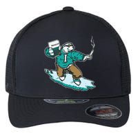 Thegoodshirts Icee Bear Smoking Flexfit Unipanel Trucker Cap