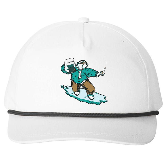 Thegoodshirts Icee Bear Smoking Snapback Five-Panel Rope Hat