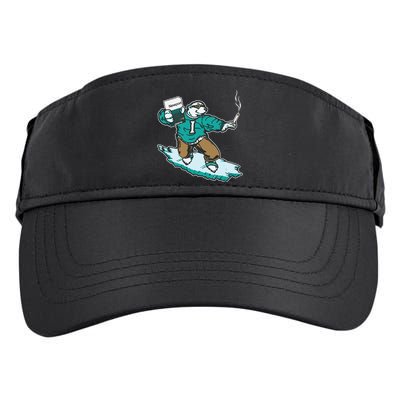 Thegoodshirts Icee Bear Smoking Adult Drive Performance Visor