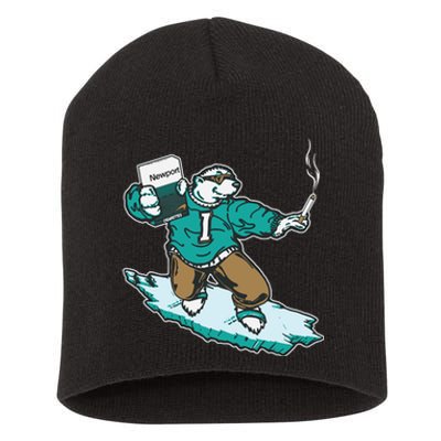 Thegoodshirts Icee Bear Smoking Short Acrylic Beanie