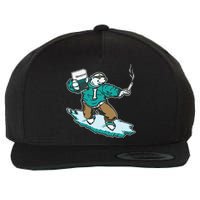 Thegoodshirts Icee Bear Smoking Wool Snapback Cap