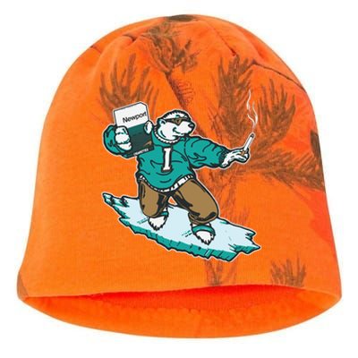 Thegoodshirts Icee Bear Smoking Kati - Camo Knit Beanie