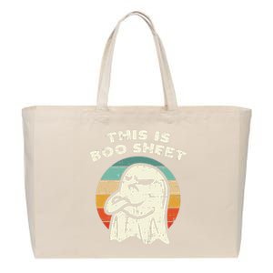 This Is Boo Sheet Ghost Retro Halloween Costume Cotton Canvas Jumbo Tote