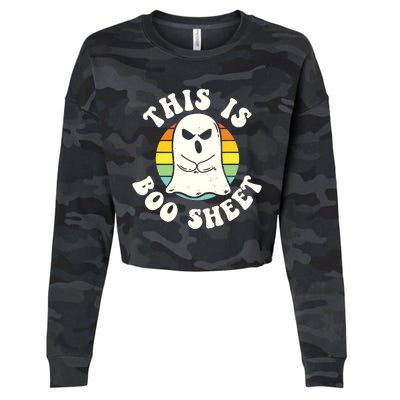 This Is Boo Sheet Ghost Retro Halloween Costume Cropped Pullover Crew