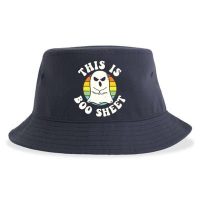 This Is Boo Sheet Ghost Retro Halloween Costume Sustainable Bucket Hat