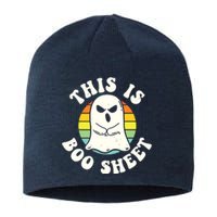 This Is Boo Sheet Ghost Retro Halloween Costume Sustainable Beanie