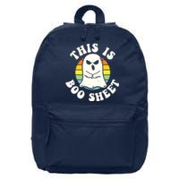 This Is Boo Sheet Ghost Retro Halloween Costume 16 in Basic Backpack