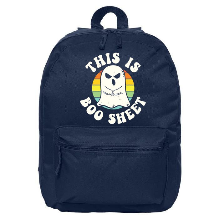 This Is Boo Sheet Ghost Retro Halloween Costume 16 in Basic Backpack