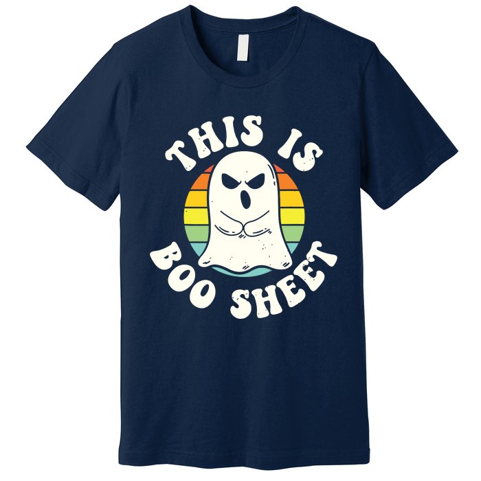 This Is Boo Sheet Ghost Retro Halloween Costume Premium T-Shirt