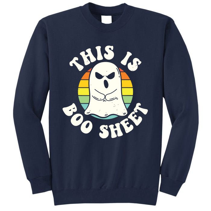 This Is Boo Sheet Ghost Retro Halloween Costume Tall Sweatshirt