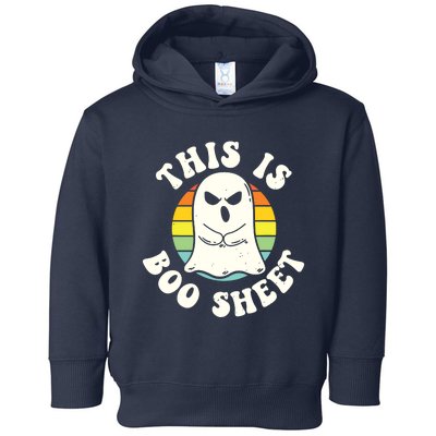 This Is Boo Sheet Ghost Retro Halloween Costume Toddler Hoodie