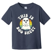 This Is Boo Sheet Ghost Retro Halloween Costume Toddler T-Shirt