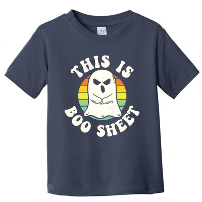 This Is Boo Sheet Ghost Retro Halloween Costume Toddler T-Shirt