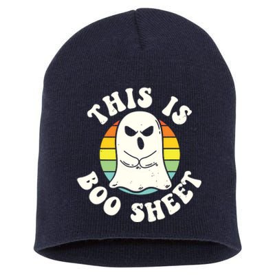 This Is Boo Sheet Ghost Retro Halloween Costume Short Acrylic Beanie