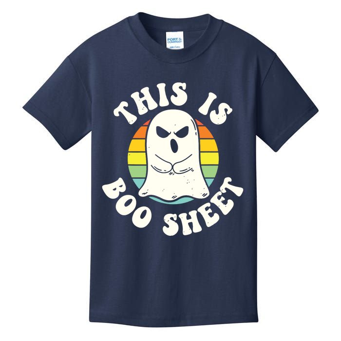 This Is Boo Sheet Ghost Retro Halloween Costume Kids T-Shirt