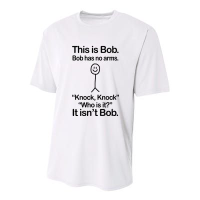 This Is Bob Bob Has No Arms Sarcastic Funny Youth Performance Sprint T-Shirt