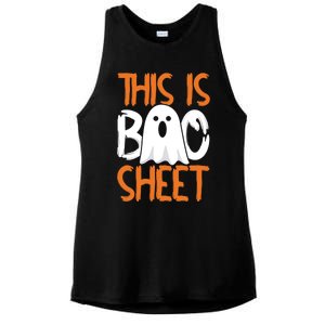 This Is Boo Sheet Funny Halloween Ghost Gift Ladies PosiCharge Tri-Blend Wicking Tank