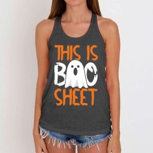 This Is Boo Sheet Funny Halloween Ghost Gift Women's Knotted Racerback Tank