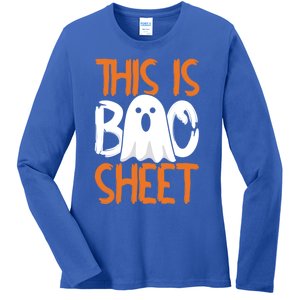 This Is Boo Sheet Funny Halloween Ghost Gift Ladies Long Sleeve Shirt