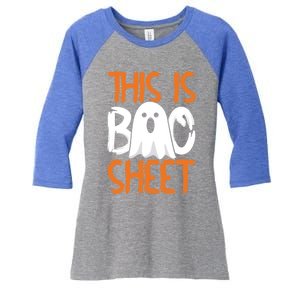 This Is Boo Sheet Funny Halloween Ghost Gift Women's Tri-Blend 3/4-Sleeve Raglan Shirt