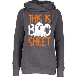 This Is Boo Sheet Funny Halloween Ghost Gift Womens Funnel Neck Pullover Hood