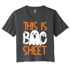 This Is Boo Sheet Funny Halloween Ghost Gift Women's Crop Top Tee