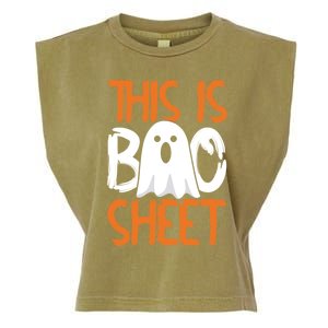 This Is Boo Sheet Funny Halloween Ghost Gift Garment-Dyed Women's Muscle Tee