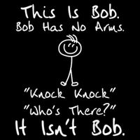 This Is Bob He Has No Arms Funny Knock Jokes Sarcastic Drawstring Bag