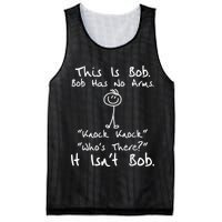 This Is Bob He Has No Arms Funny Knock Jokes Sarcastic Mesh Reversible Basketball Jersey Tank
