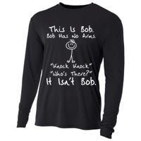 This Is Bob He Has No Arms Funny Knock Jokes Sarcastic Cooling Performance Long Sleeve Crew