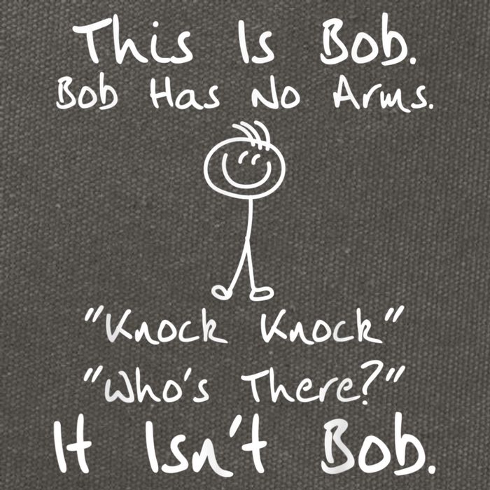 This Is Bob He Has No Arms Funny Knock Jokes Sarcastic Cotton Canvas Backpack