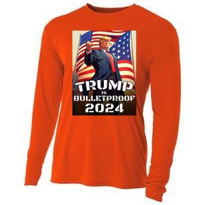 Trump Is Bulletproof Fight! Fight! Fight! 2024 Cute Gift Cooling Performance Long Sleeve Crew