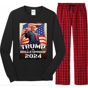 Trump Is Bulletproof Fight! Fight! Fight! 2024 Cute Gift Long Sleeve Pajama Set