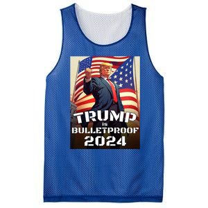 Trump Is Bulletproof Fight! Fight! Fight! 2024 Cute Gift Mesh Reversible Basketball Jersey Tank