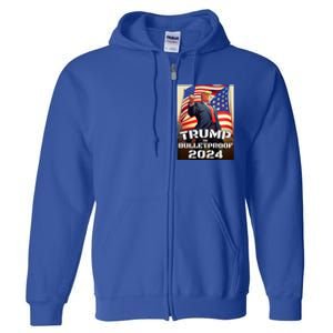 Trump Is Bulletproof Fight! Fight! Fight! 2024 Cute Gift Full Zip Hoodie