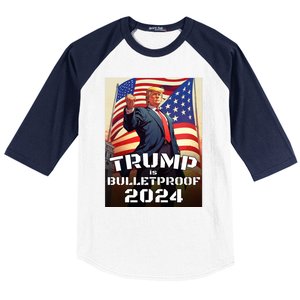 Trump Is Bulletproof Fight! Fight! Fight! 2024 Cute Gift Baseball Sleeve Shirt