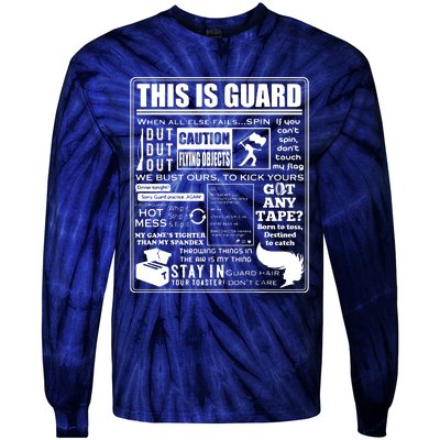 This Is Color Guard Funny Color Guard Sayings And Memes Tie-Dye Long Sleeve Shirt