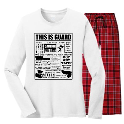 This Is Color Guard Funny Color Guard Sayings And Memes Women's Long Sleeve Flannel Pajama Set 