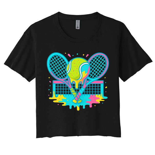 Tennis Ice Cream Drip Crop Top