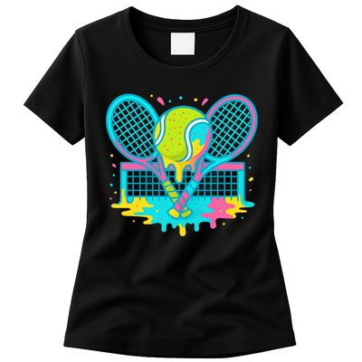 Tennis Ice Cream Drip Womens T-Shirt