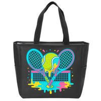 Tennis Ice Cream Drip Zip Tote Bag